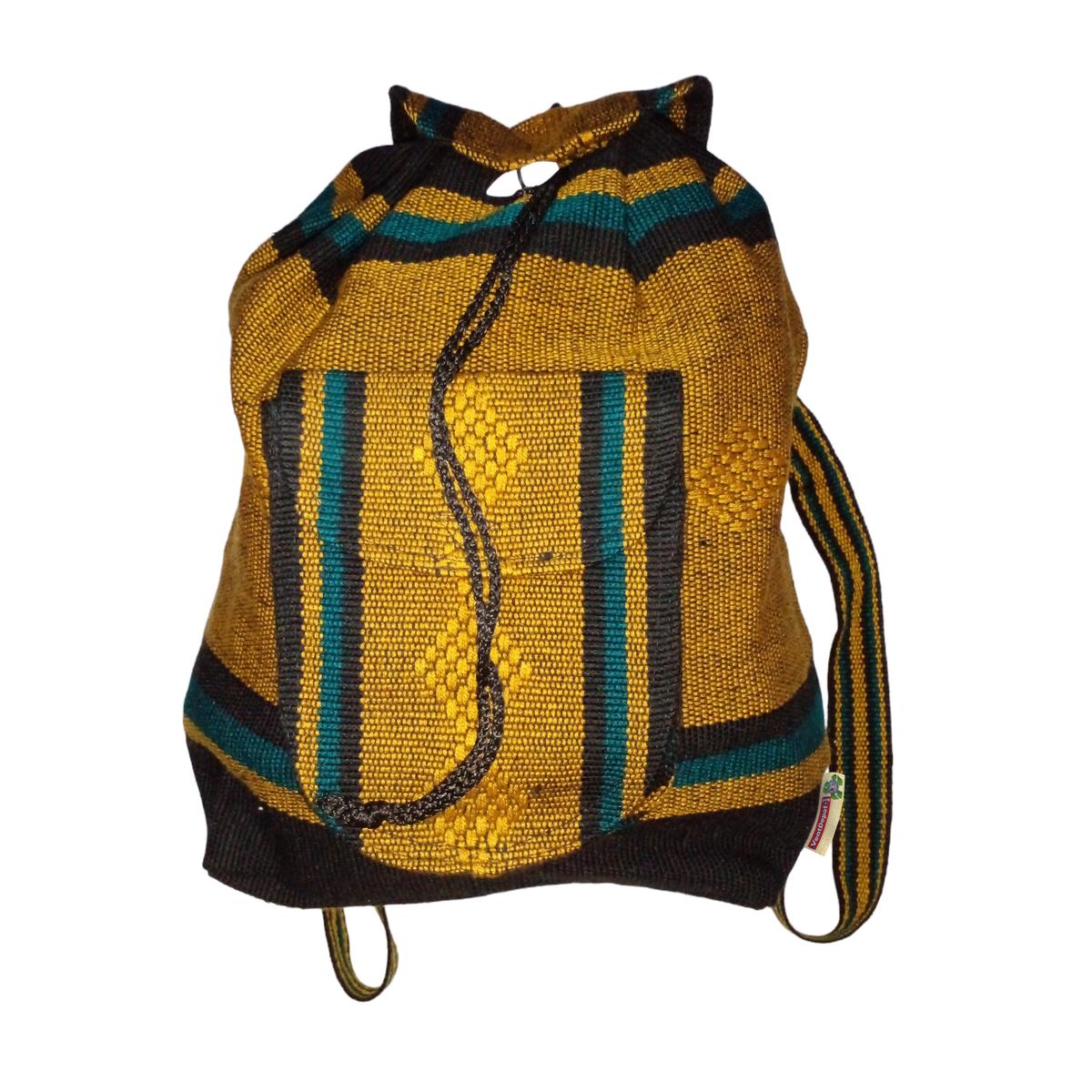 Foto 2 pulgar | Morral Tejido A Mano Artcraftmx  Mxoch-001  1 Pza  Café/negro/turquesa  Hechas A Mano
