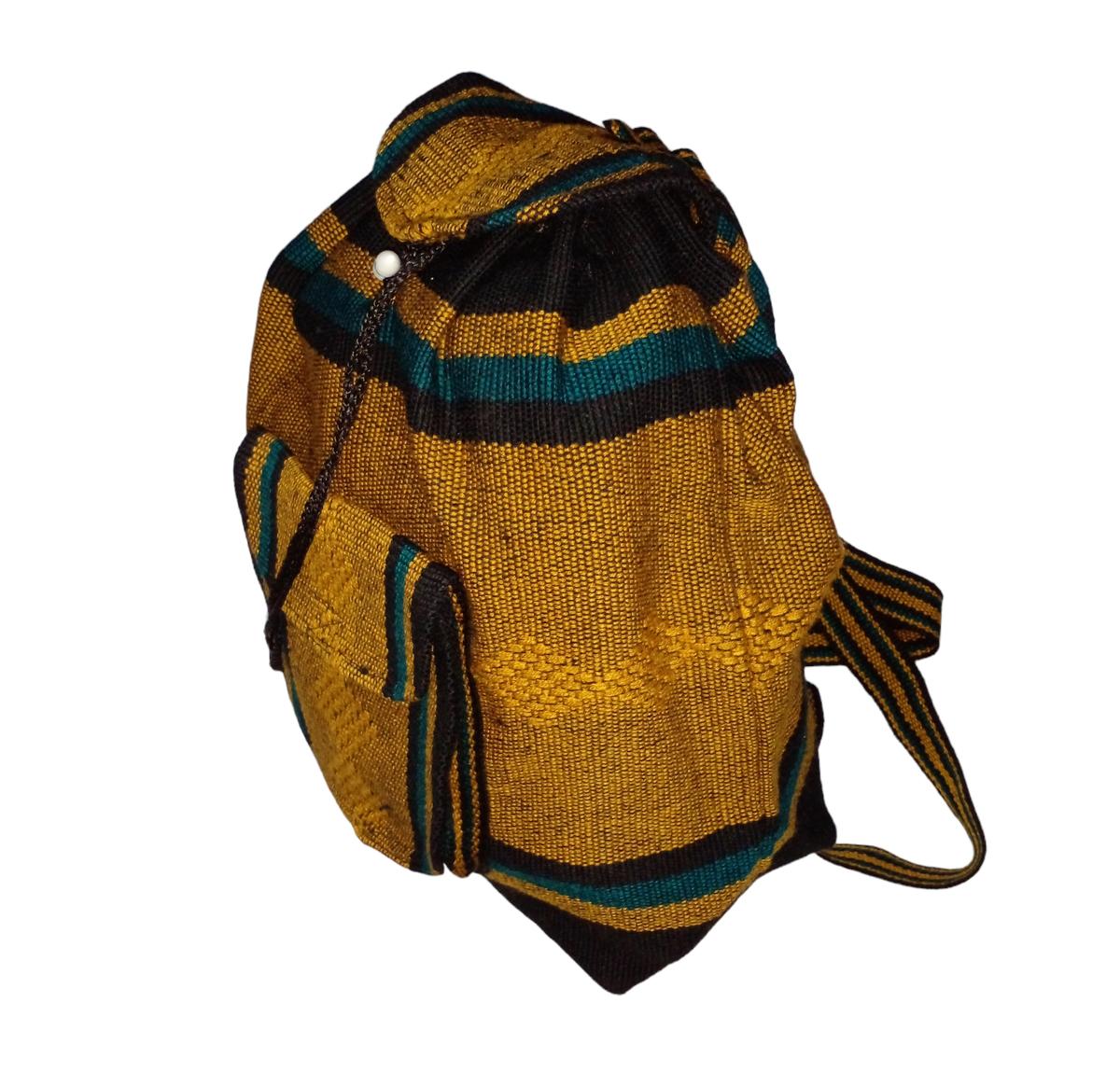 Foto 4 pulgar | Morral Tejido A Mano Artcraftmx  Mxoch-001  1 Pza  Café/negro/turquesa  Hechas A Mano