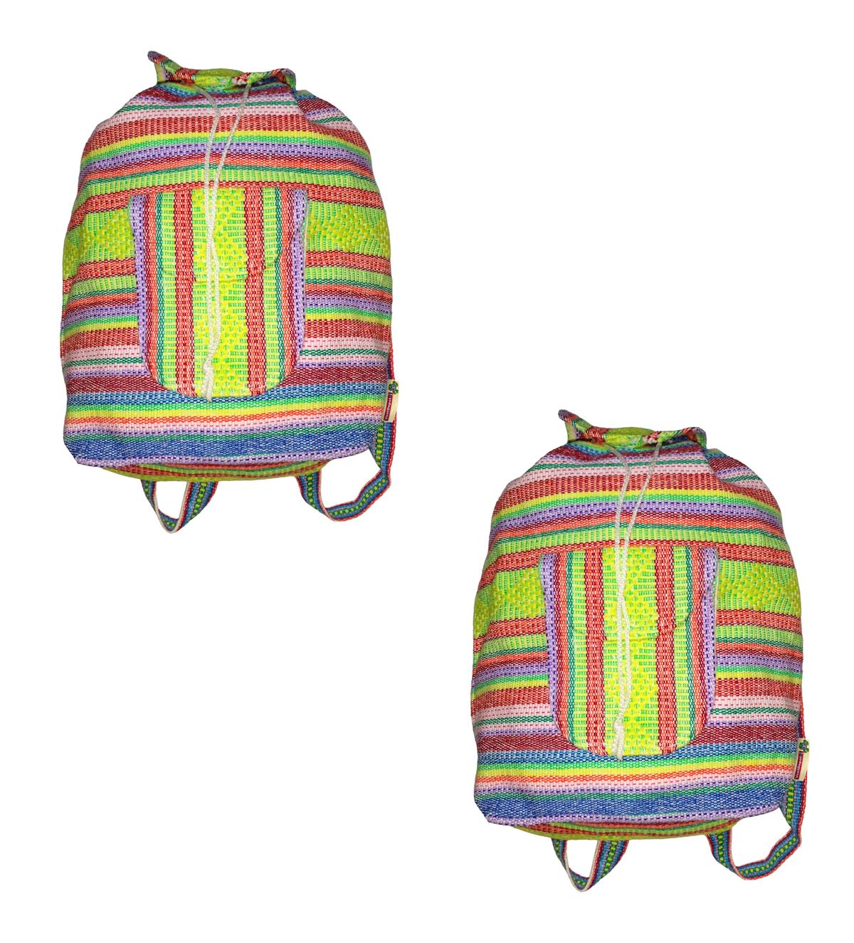 Foto 2 pulgar | Mochila Artesanal Hecha A Mano Artcraftmx  Mxyol-002  2 Pzas  Verde/rojo/azul  Hechas A Mano