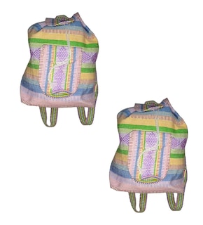 Foto 1 | Mochila Hecha Por Mexicanos Artcraftmx Mxtzc-002 2 Pzas Rosa/amarillo/verde Hechas A Mano