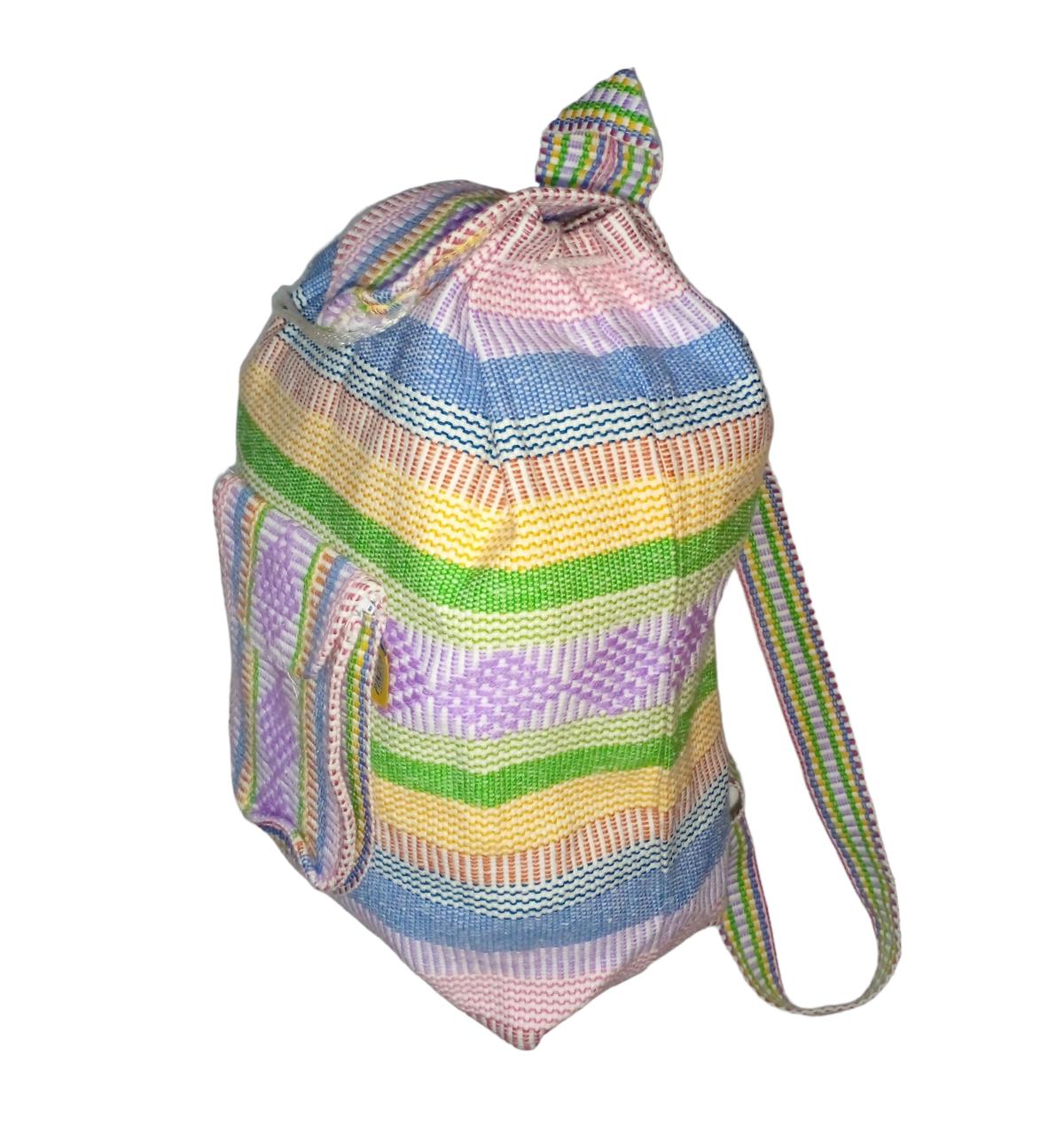 Foto 3 | Mochila Hecha Por Mexicanos Artcraftmx  Mxtzc-002  2 Pzas  Rosa/amarillo/verde  Hechas A Mano