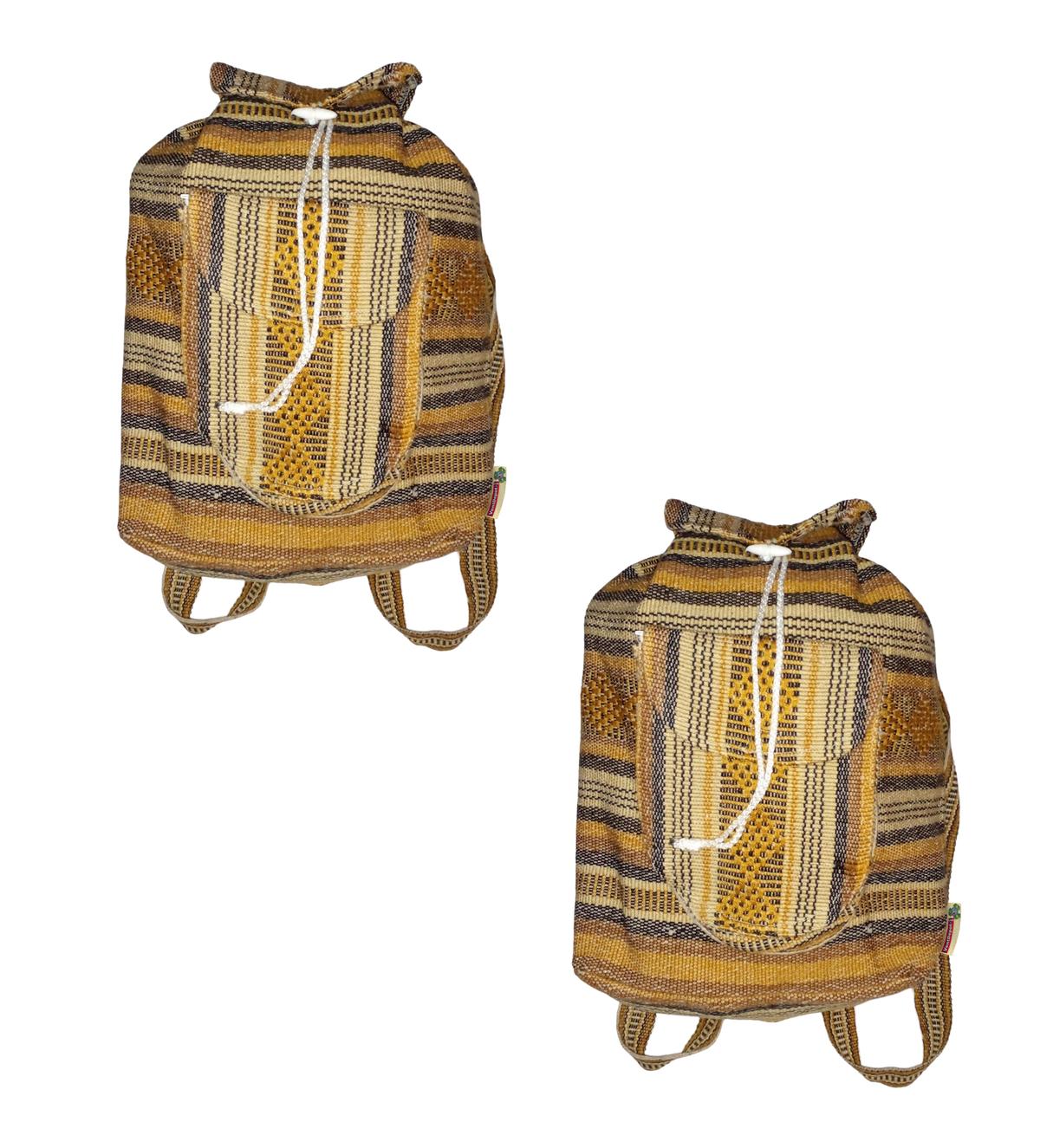 Foto 2 pulgar | Mochilas Mexicanas Artcraftmx  Mxnah-002  2 Pzas  Café/beige/negro  Hechas A Mano