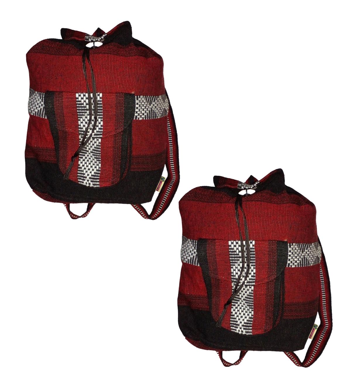 Foto 2 pulgar | Mochilas Artesanales Bordadas Artcraftmx  Mxyat-002  2 Pzas  Rojo/negro  Hechas A Mano