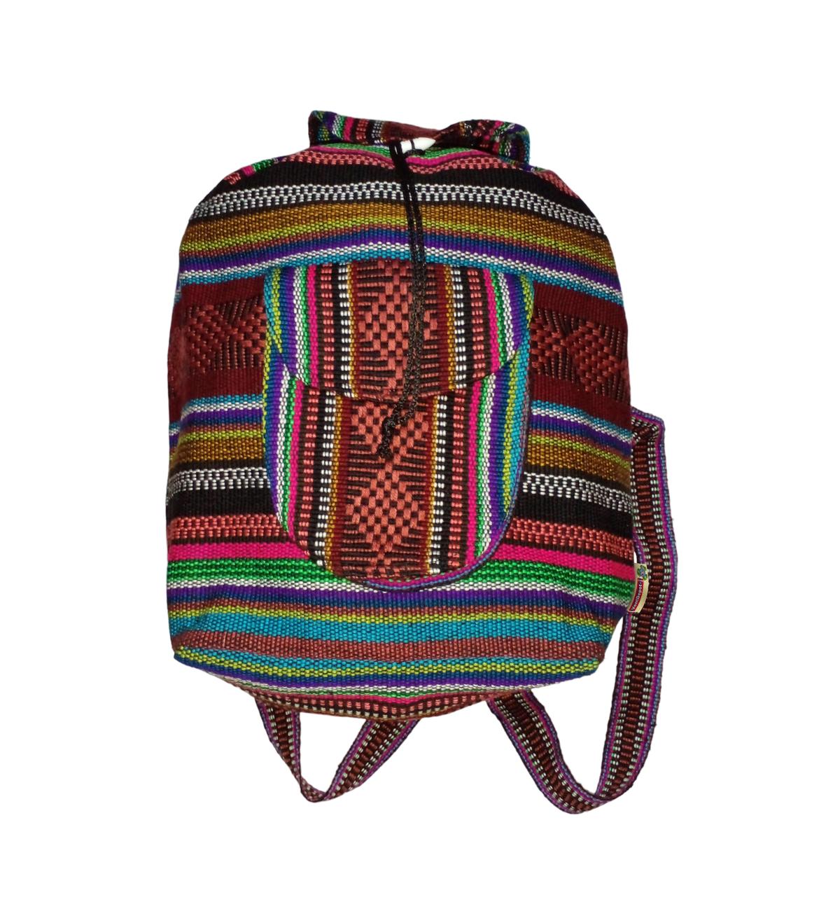 Foto 2 | Mochilas Mexicanas Artcraftmx  Mxlco-001  1 Pza  Rojo/morado/negro  Hechas A Mano