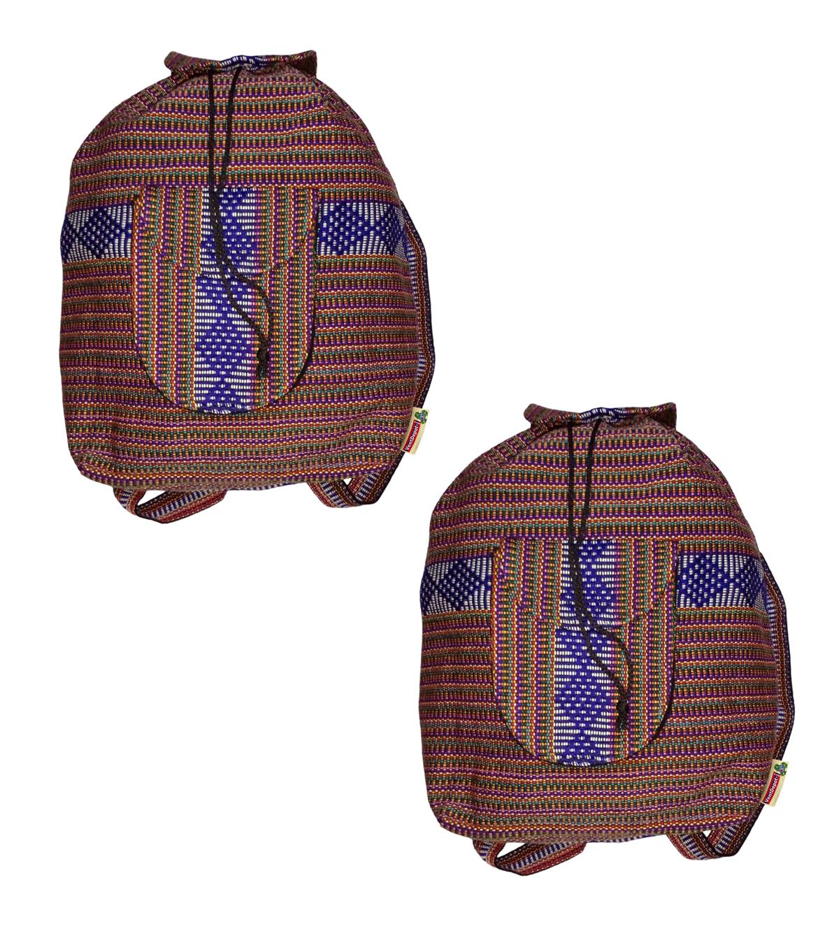 Foto 2 pulgar | Mochila Artesanales Mexicanas Artcraftmx  Mxahu-002  2 Pzas  Rojo/morado/azul  Hechas A Mano