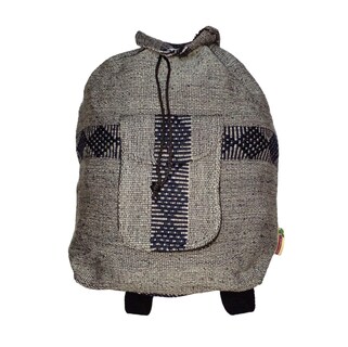 Foto 2 | Mochila Artesanal Tipo Escolar Artcraftmx Mxnat-001 1 Pza Gris/azul Marino Hechas A Mano