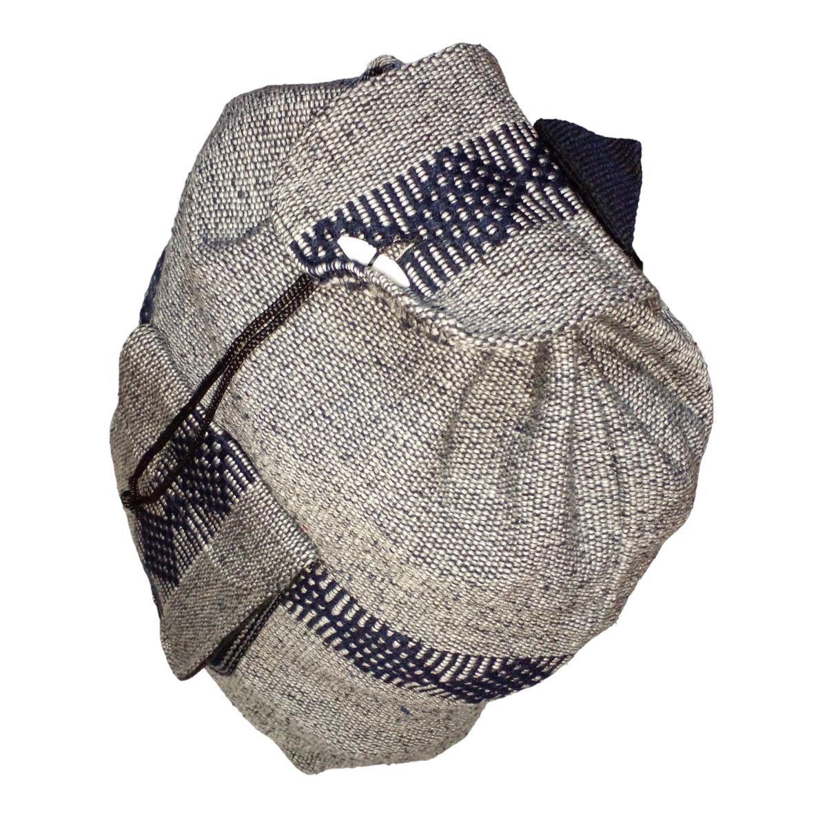 Foto 4 pulgar | Mochila Artesanal Tipo Escolar Artcraftmx  Mxnat-001  1 Pza  Gris/azul Marino  Hechas A Mano