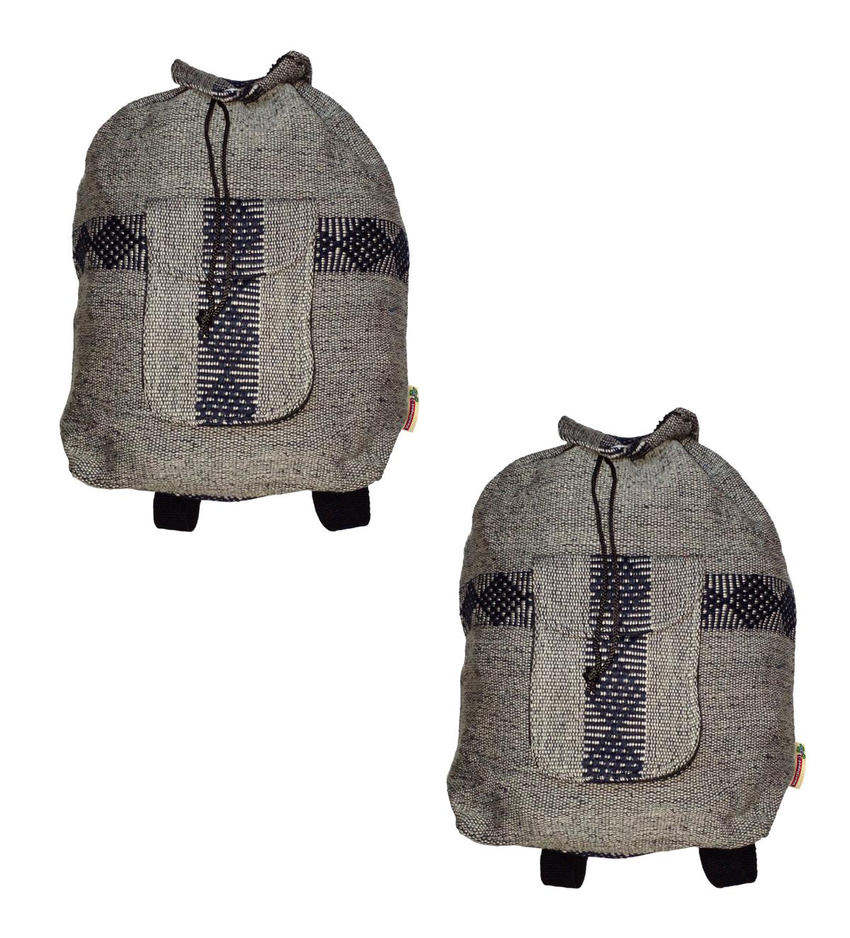 Foto 2 pulgar | Mochila Hecha A Mano Por Mexicanos Artcraftmx  Mxnat-002  2 Pzas  Gris/azul Marino  Hechas A Mano