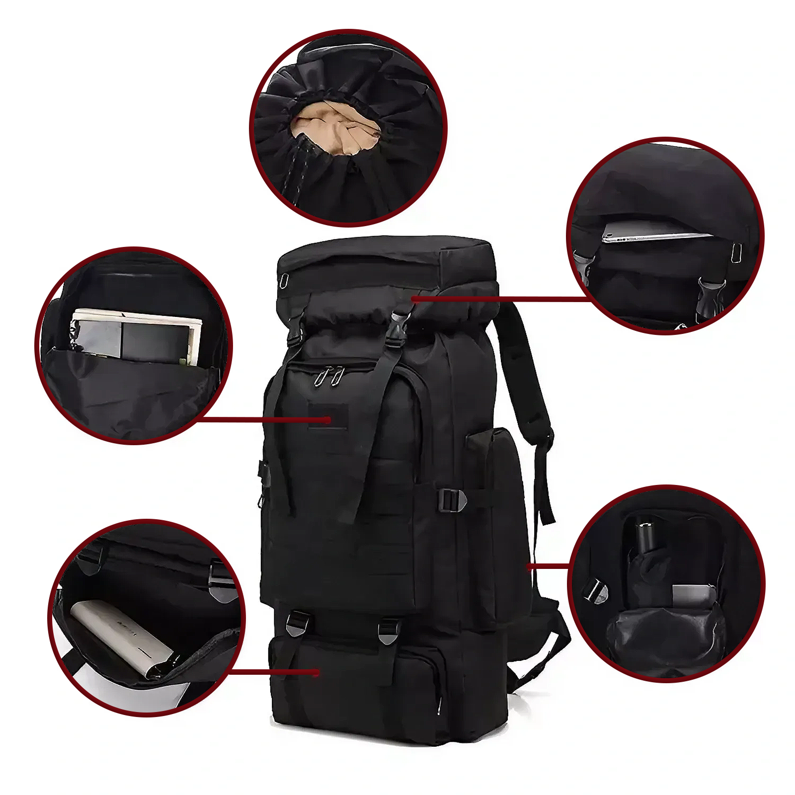 Foto 5 | Mochila Táctica Impermeable De 80 L Para Senderismo Boclier Backpack