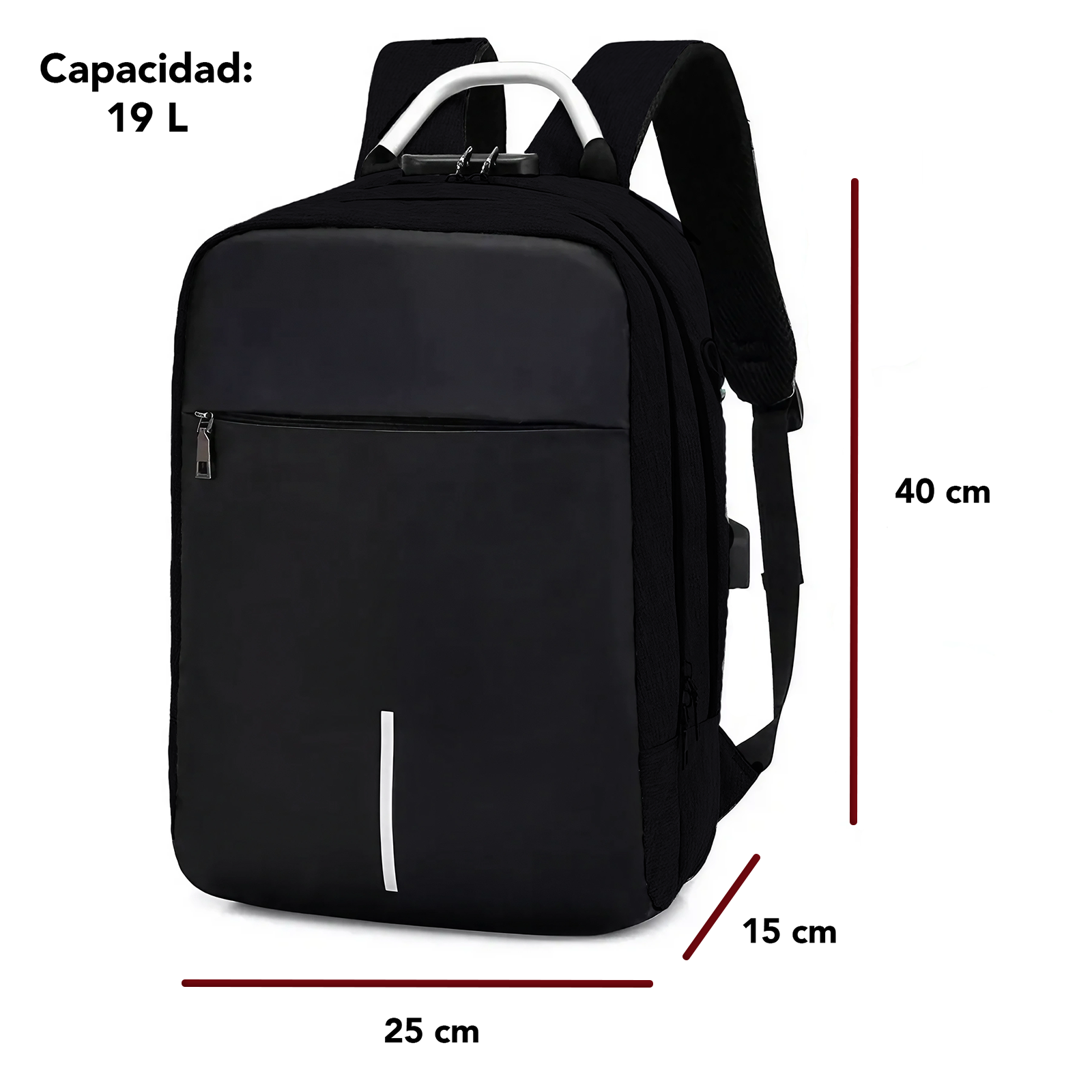 Foto 3 pulgar | Mochila Antirrobo Con Carga USB Boclier Backpack 20 Litros color Negro