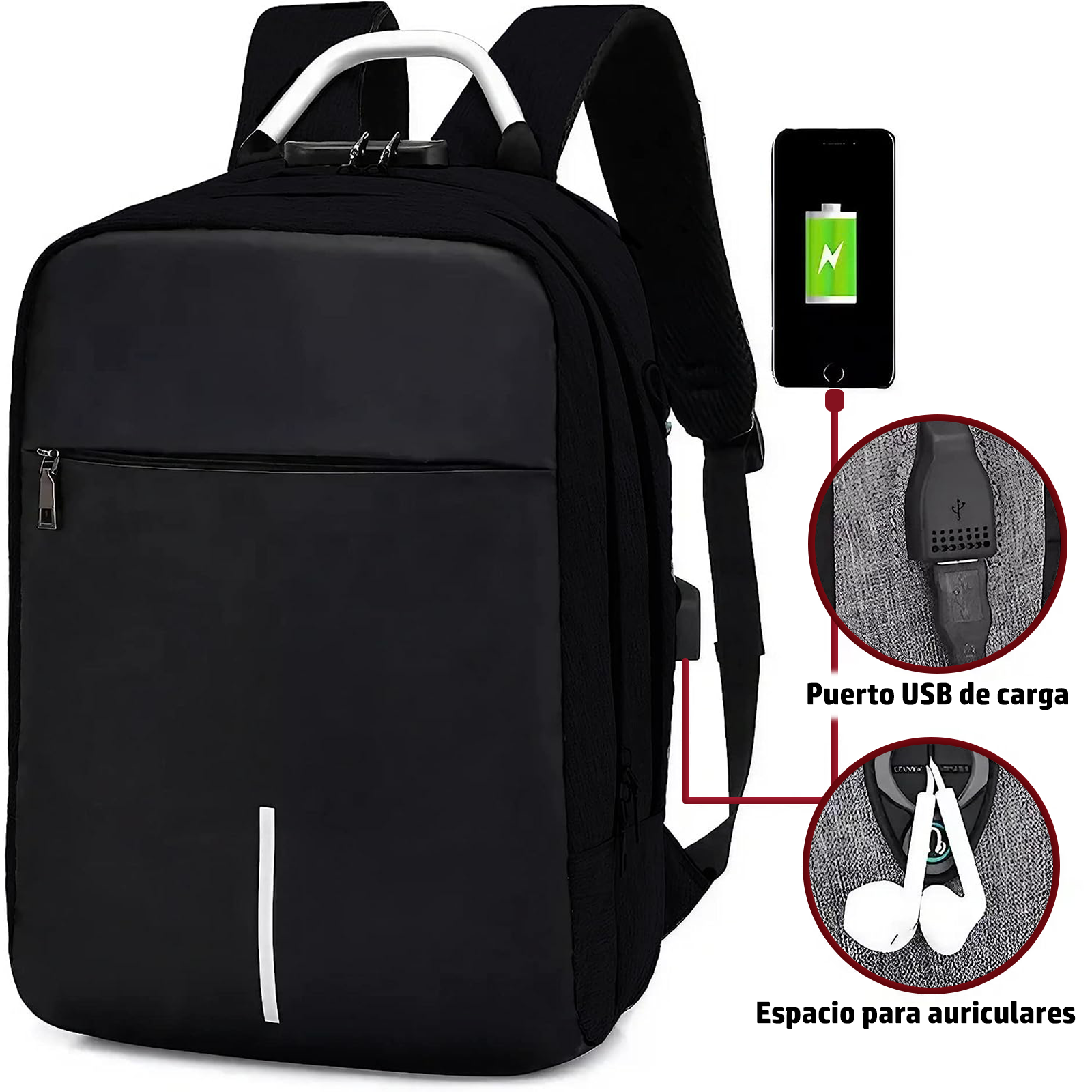 Foto 4 pulgar | Mochila Antirrobo Con Carga USB Boclier Backpack 20 Litros color Negro