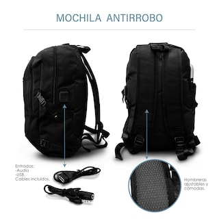 Foto 2 | Mochila Antirobo Impermeable color Negro para Laptop