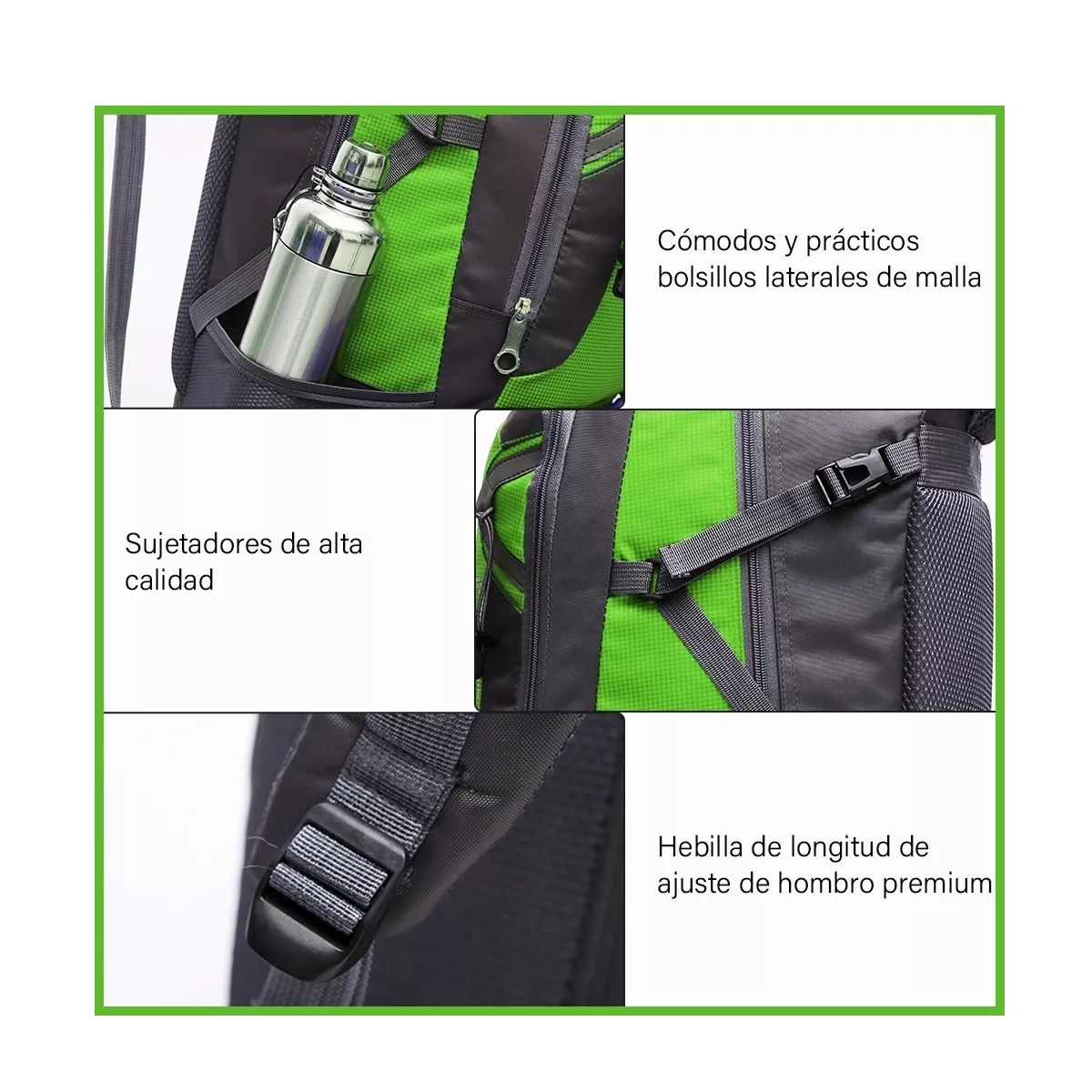 Foto 5 pulgar | Mochila Impermeable Eo Safe Imports ESI-4551 color Verde 60 L