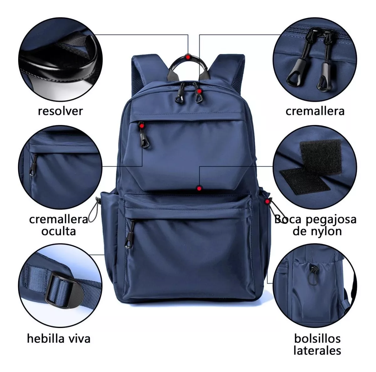 Foto 2 | Mochila Multifuncional Belug Informal De Moda Con Puerto Usb color Azul