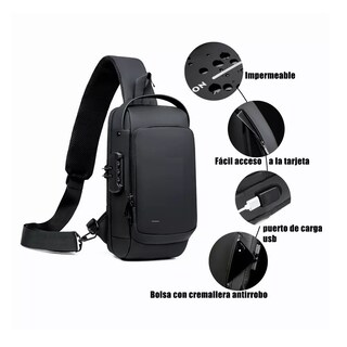 Foto 4 | Mochila Cruzada Antirrobo Eo Safe Imports ESI-4672 color Negro