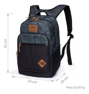 Foto 2 | Kit Mochila + Lapicera Estuche Camuflajeada Verde P/ Hombre Verde Obscuro