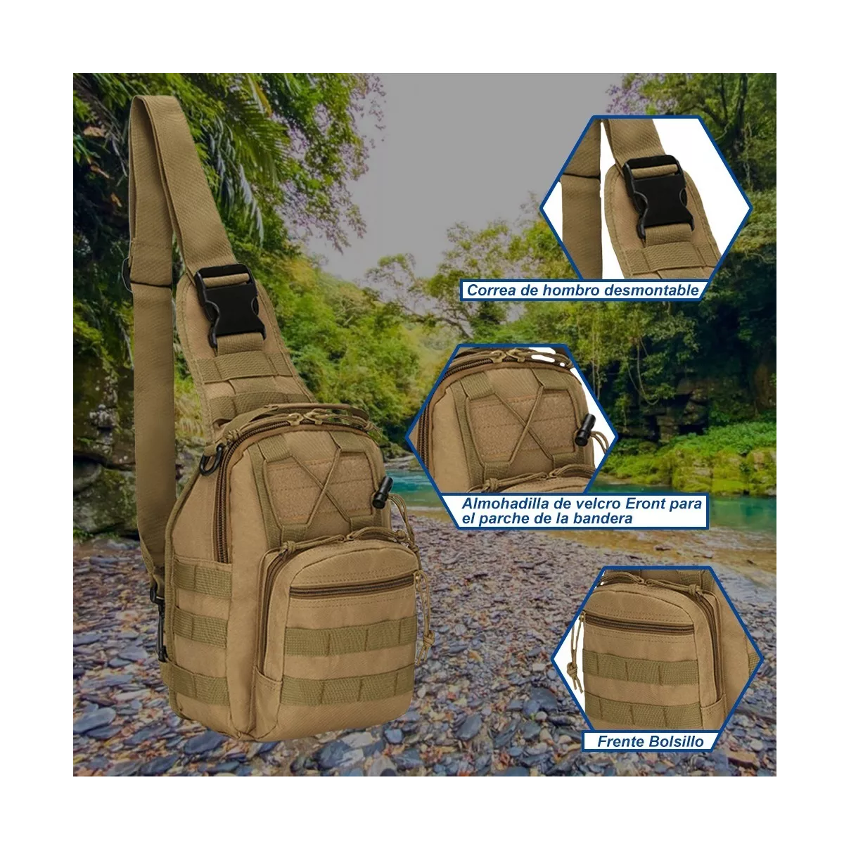 Foto 3 pulgar | Pechera Mochila Tactica Eo Safe Imports Esi-5526 Beige