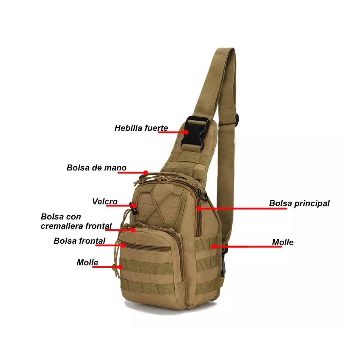 Foto 6 pulgar | Pechera Mochila Tactica Eo Safe Imports Esi-5526 Beige