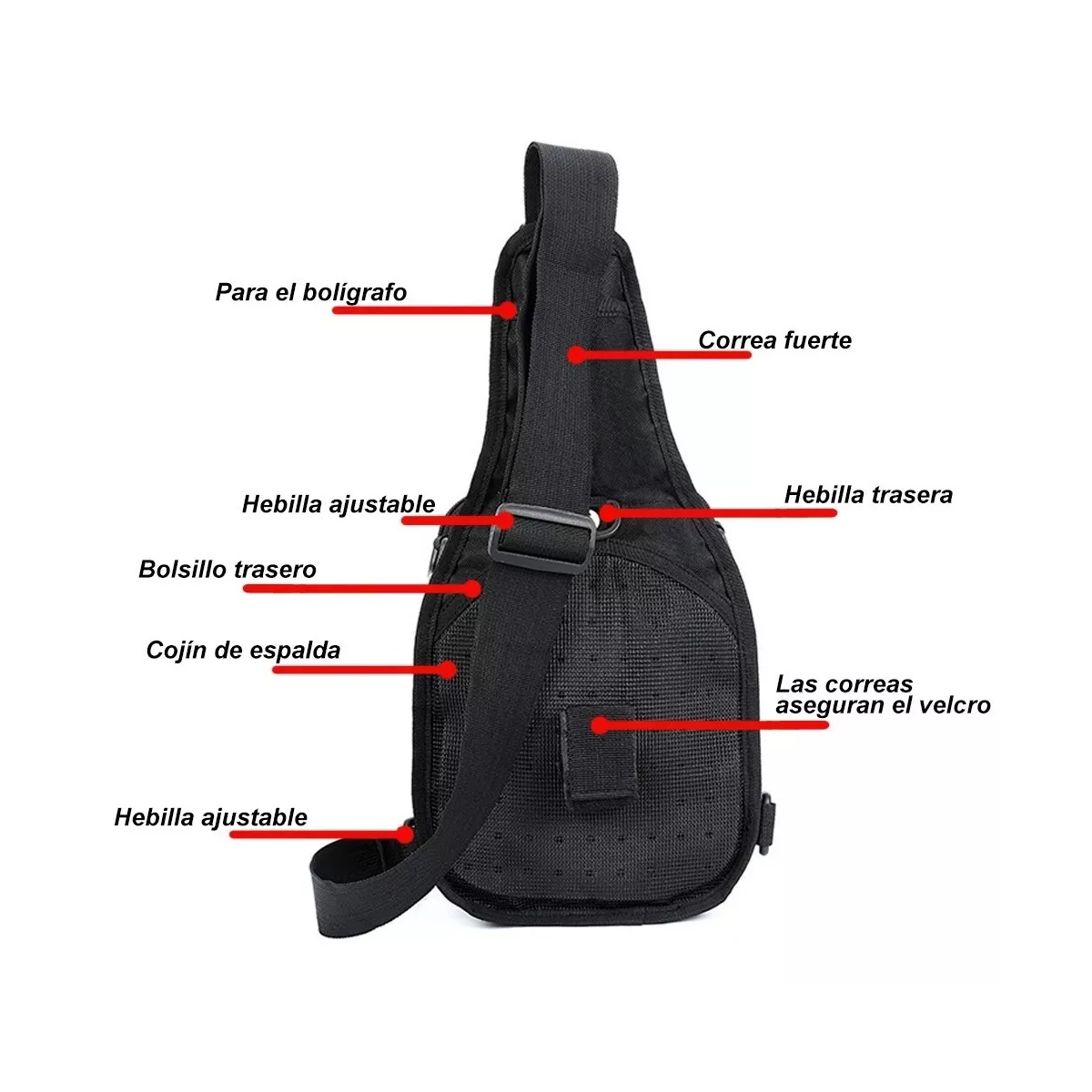 Foto 6 pulgar | Mochila Bandolera Tactica Eo Safe Imports Esi-5527 Negro