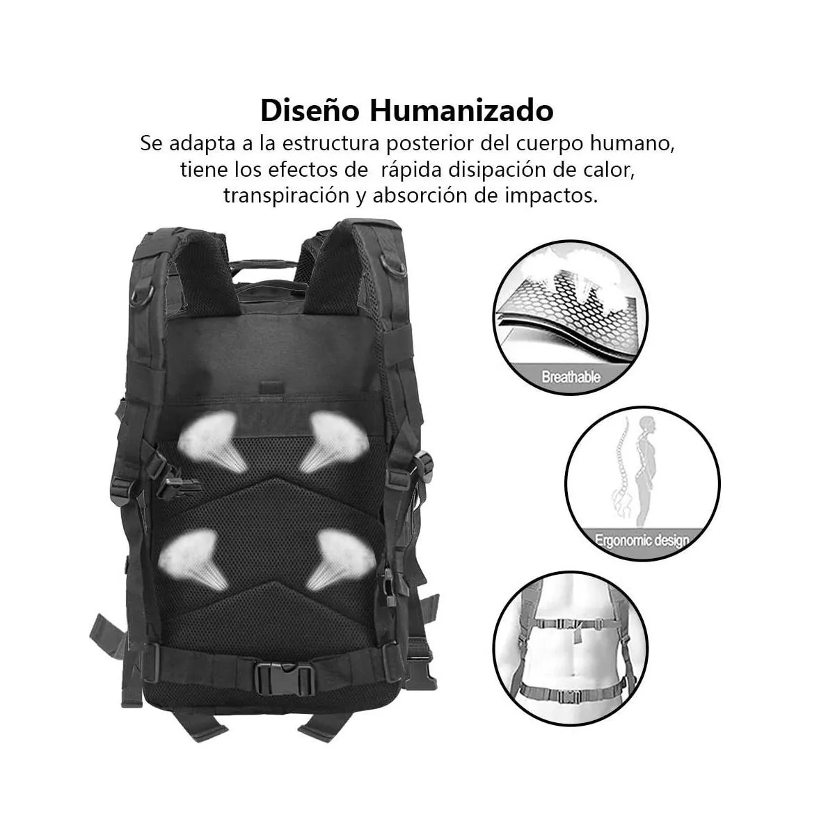 Foto 5 pulgar | Mochila Táctica Impermeable 40 L Eo Safe Imports Esi-5854 color Negro