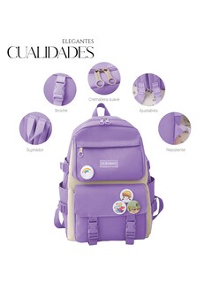Foto 3 | Mochilas Set 4 Pzs Escolar Bolsas Lapicera Lila