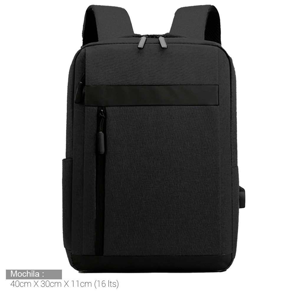 Foto 3 pulgar | Mochila Backpack Impermeable Porta Laptop Puerto Usb