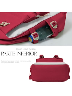 Foto 4 | Mochila Set Escolar Bolsa Lapicera Juvenil Laptop Rojo