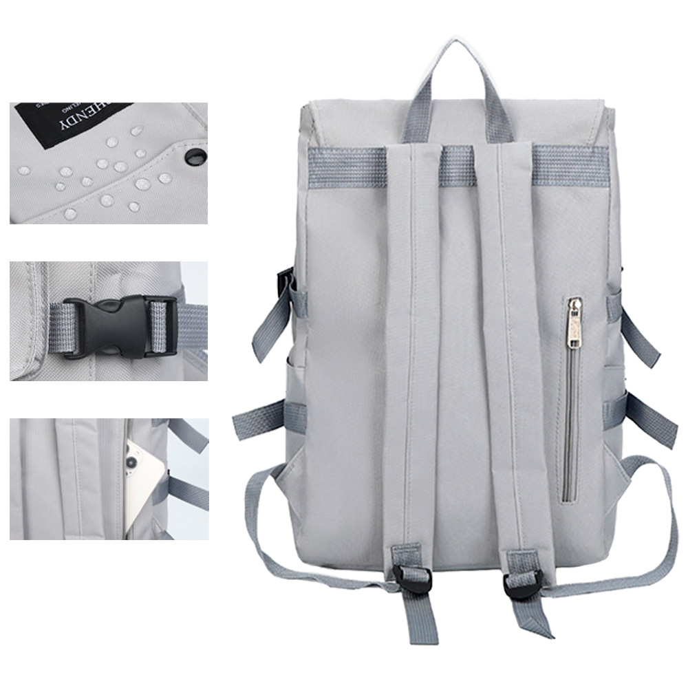 Foto 5 pulgar | Mochila Backpack Impermeble Escolar De Gran Capacidad Gris