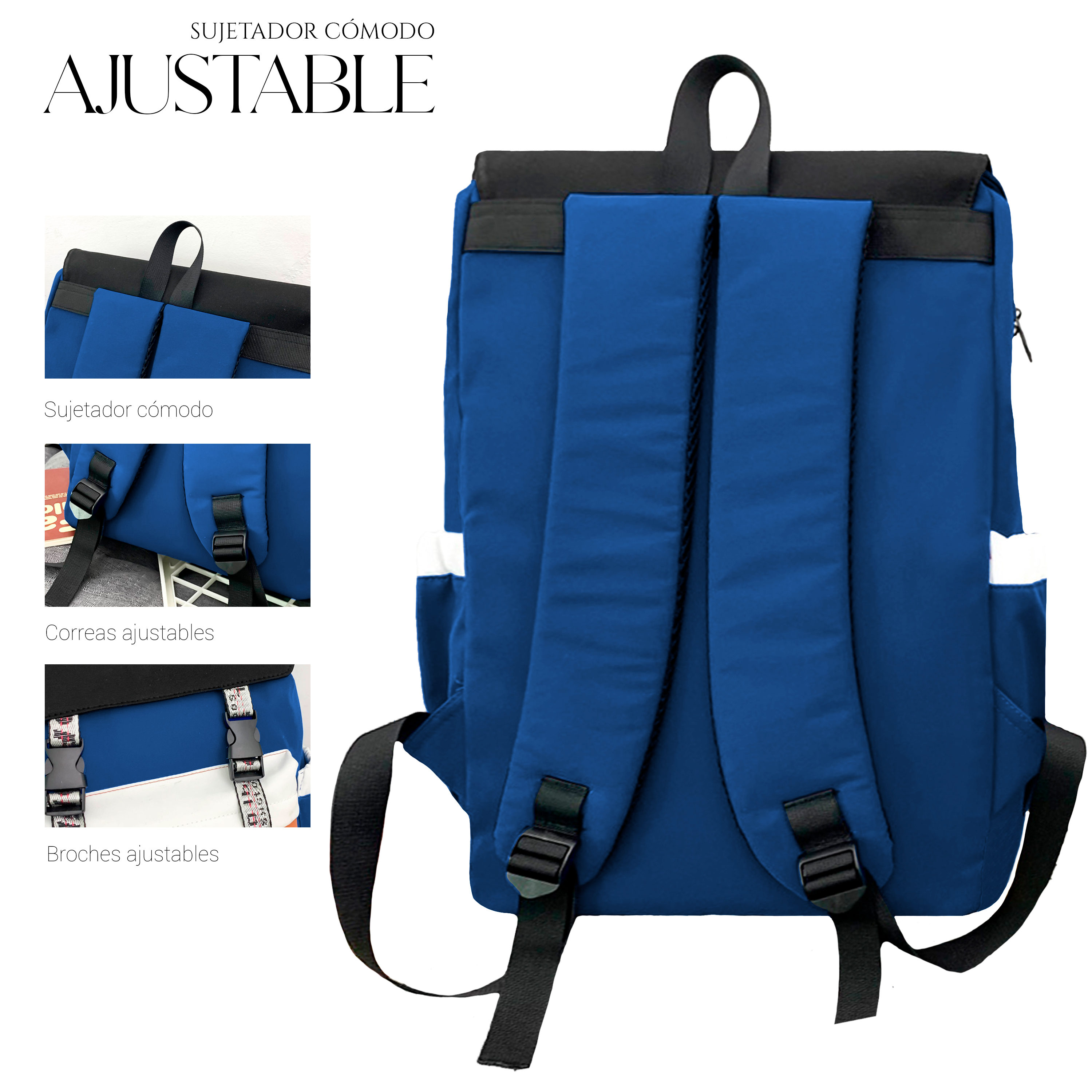 Foto 5 pulgar | Mochila Backpack Impermeble Escolar De Gran Capacidad Azul