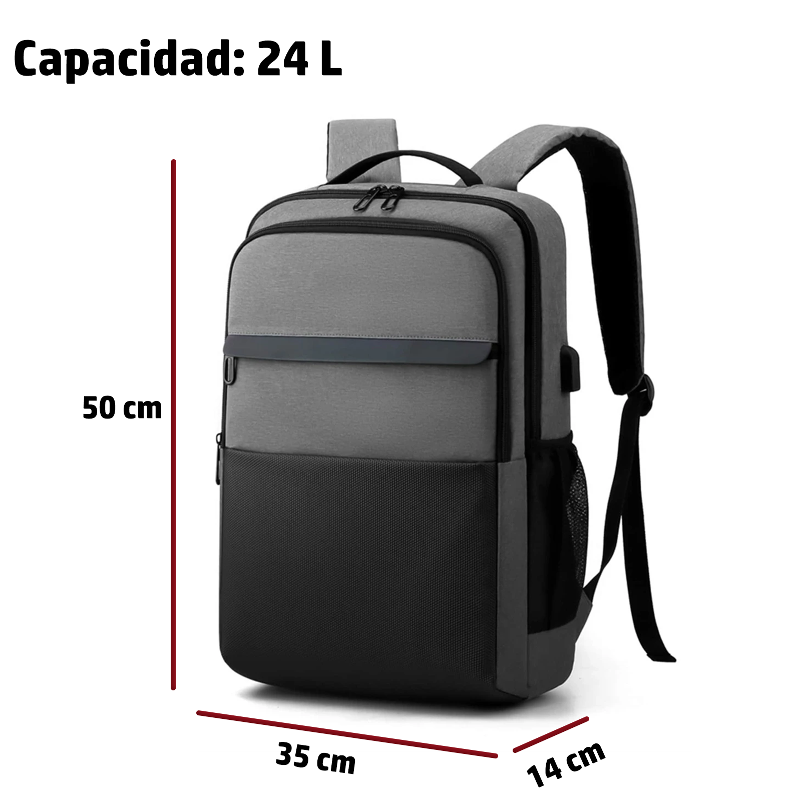 Foto 8 pulgar | Mochila para Laptop 15.6" Boclier color Gris