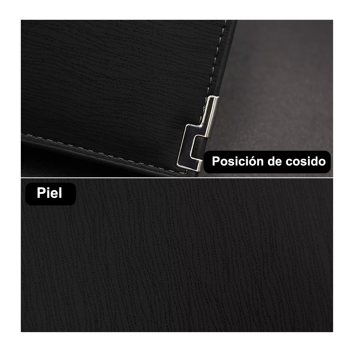 Foto 3 pulgar | Cartera BELUG con Monedero Cierre color Negro para Hombre