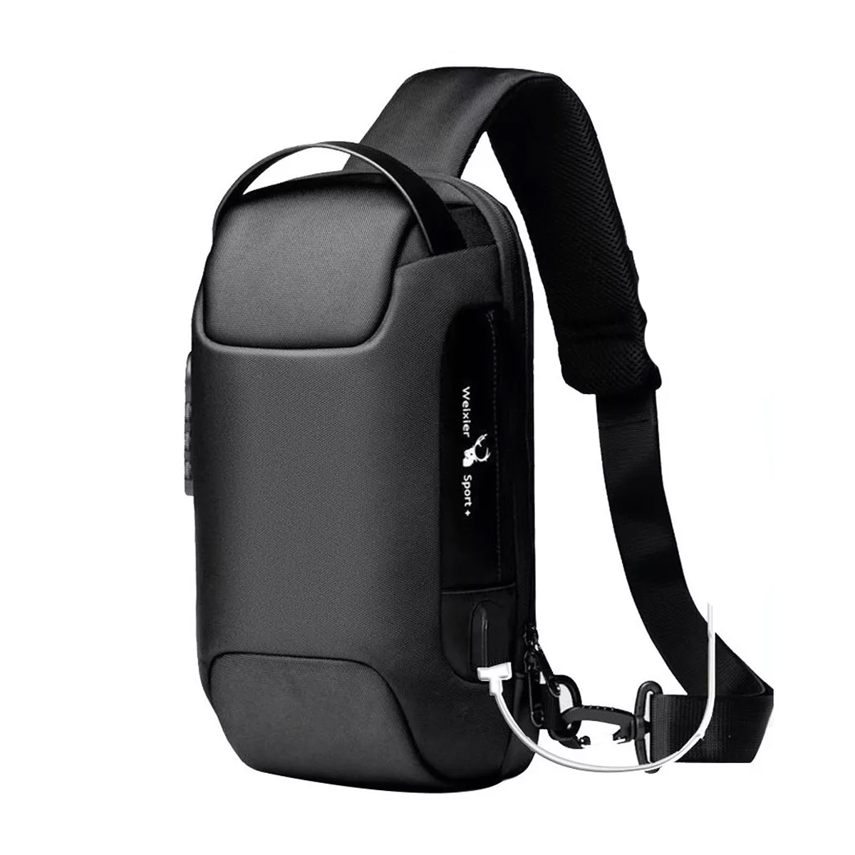 Foto 2 pulgar | Mochila Crossbody Multifuncional Toma USB para Hombres