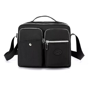 Foto 1 | Bolso Bandolera/Crossbody Belug color Negro con 7 Bolsillos