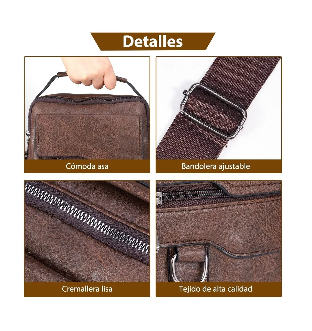 Foto 3 pulgar | Bolsos BELUG Bandolera Piel Sintética 3pzs 15 Pulgadas para Hombre