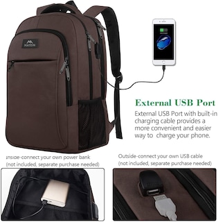 Foto 4 | Venta Internacional- Mochila para Laptop MATEIN de 15.6 Pulgadas con Usb para Hombres