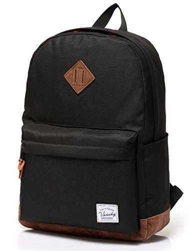 Venta Internacional- Mochila Vaschy Clásica Impermeable Universidad Libros y Portátil Negra para Hombres