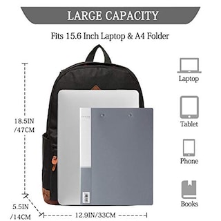 Foto 3 | Venta Internacional- Mochila Vaschy Clásica Impermeable Universidad Libros y Portátil Negra para Hombres