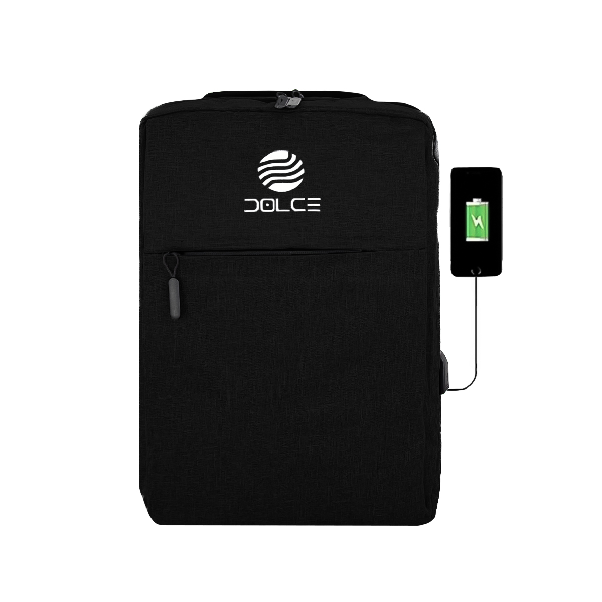 Mochila Escolar Unisex Dolce MOCLT5 color Negro con Puerto USB