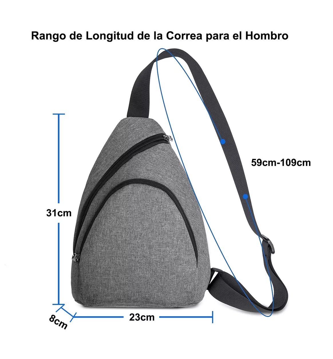 Foto 3 pulgar | Mochila Bandolera Impermeable colorGris