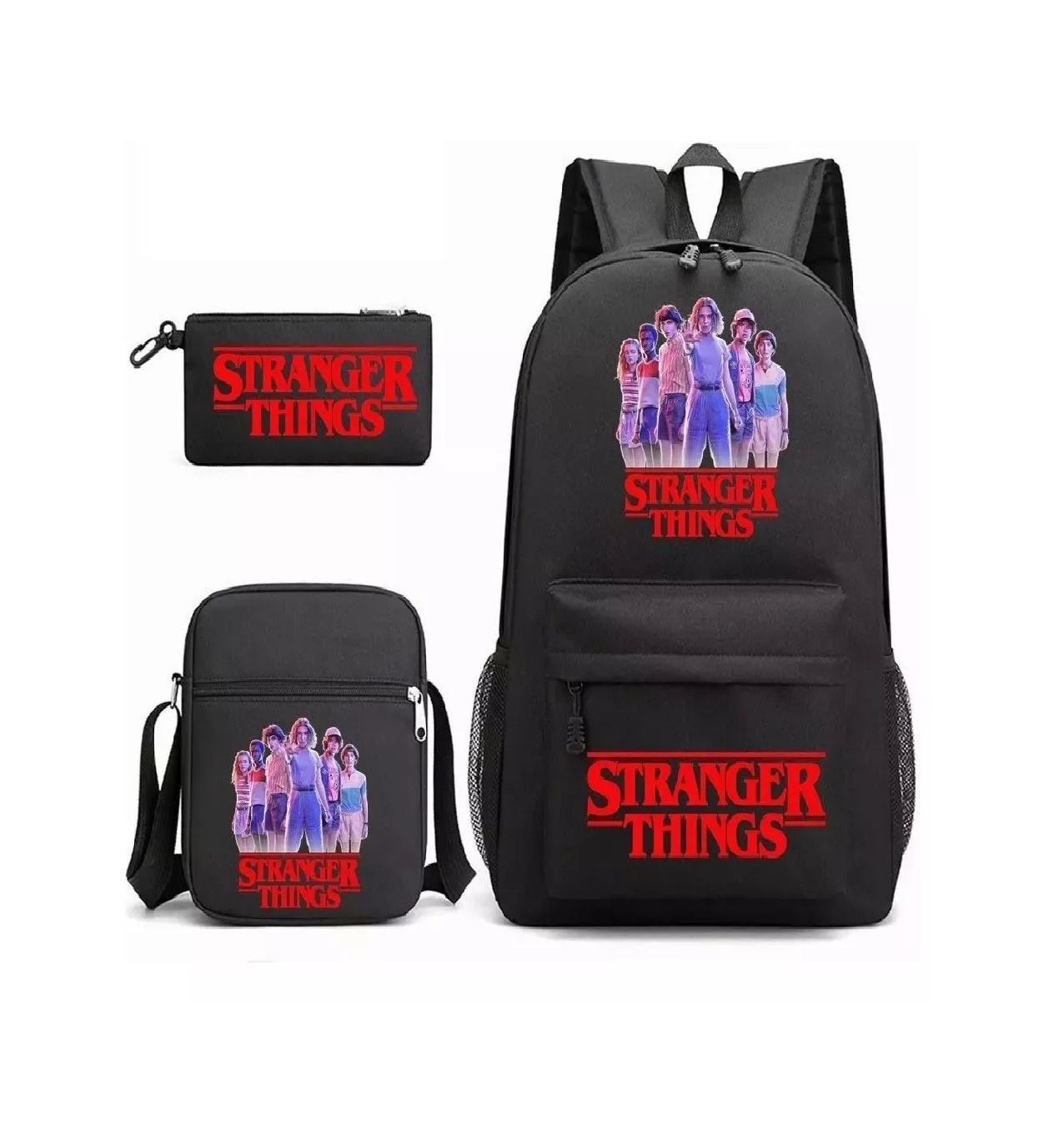 Foto 2 pulgar | Mochila Escolar Set 3 Pzs Stranger Things 4 BELUG Negro