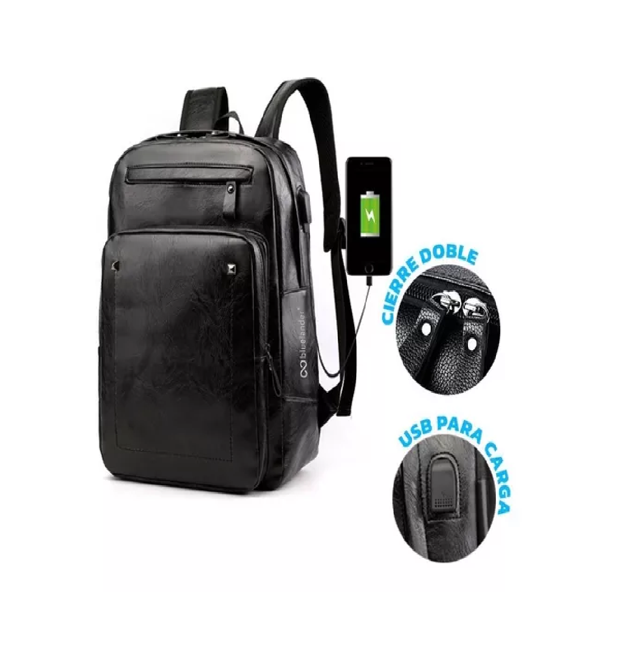 Foto 4 pulgar | Mochila Antirrobo para Laptop Impermeable Puerto Usb Negro