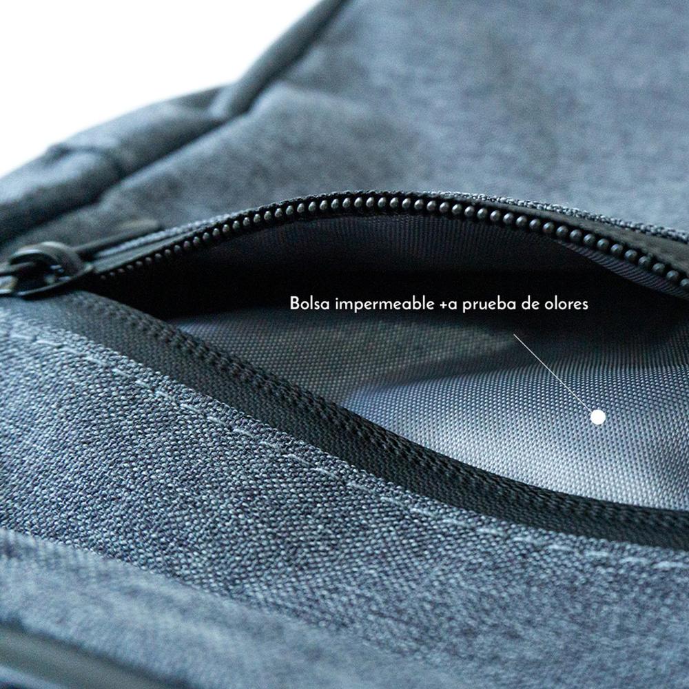 Foto 7 pulgar | Bolsa De Hombro Anti Olores Cerradura Con Combinación Gris