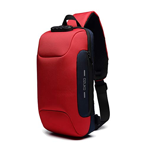 Foto 2 pulgar | Venta Internacional- Mochila Bandolera Ozuko USB Roja