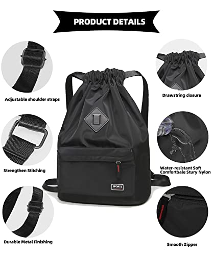 Foto 4 pulgar | Venta Internacional- Bolso Deportivo Negro con Cordón