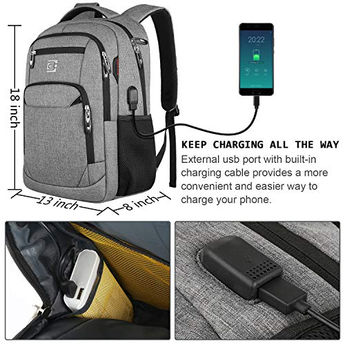 Foto 5 pulgar | Venta Internacional- Mochila con Puerto Usb Volher Resistente Agua Gris