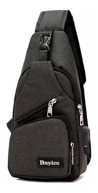 Mochila Cruzada Funbu Negra con USB y Broche Antirrobo