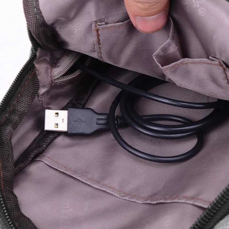 Foto 3 pulgar | Mochila Cruzada Funbu Negra con USB y Broche Antirrobo