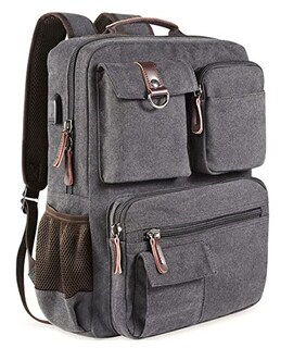 Foto 4 | Venta Internacional- Mochila Escolar Vintage de Lona para Laptop