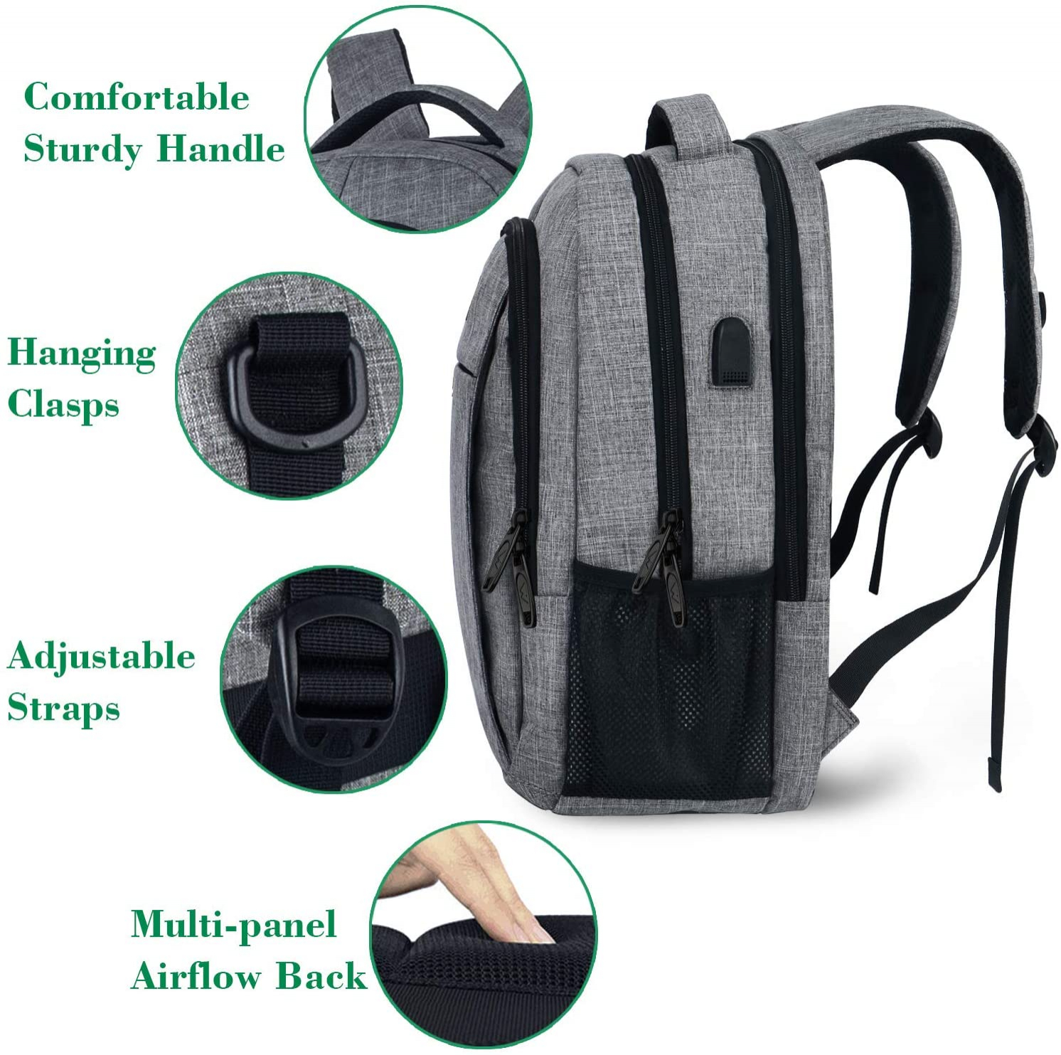 Foto 6 pulgar | Venta Internacional- Mochila de Viaje Portátil Matein Delgada Antirrobo Duradera con Puerto USB Resistente al Agua