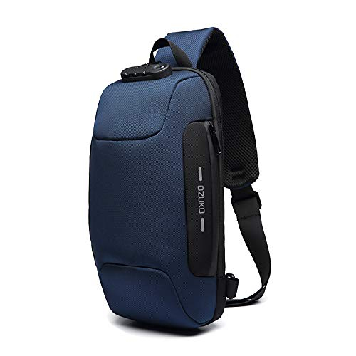 Foto 1 | Venta Internacional- Mochila Bandolera Casual Ozuko con USB Bolso Antirrobo para Hombres